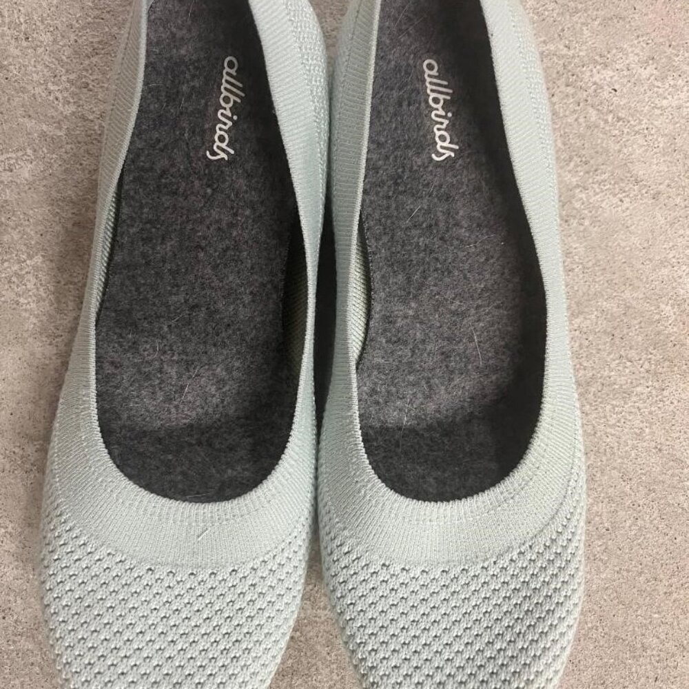 Allbirds Women's Tree Breezer Frost Blue Breathable Comfort Ballet Flats Sz 8.5